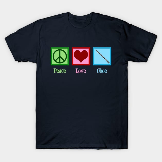 Cute Peace Love Oboes T-Shirt by epiclovedesigns